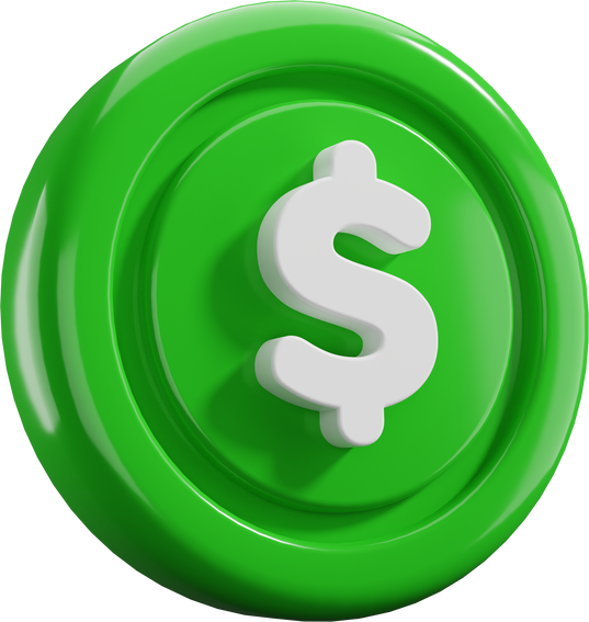 3D Dollar Coin